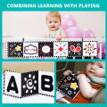 High Contrast Black and White Baby Book - Touch and Feel Crinkle Sensory Toy - Visual Stimulation Interactive Toys for Infant.