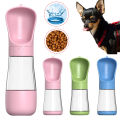 2 In 1 Portable Dog Water Bottle For Small Large Dogs Cats Outdoor Walking Drinking Bowls Pet Feeder Puppy Chihuahua Supplies. 