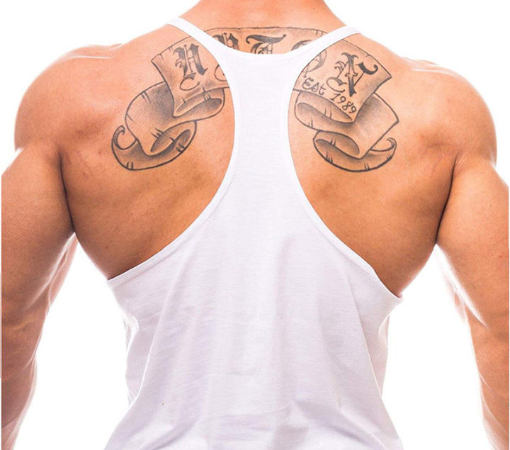 Men's%20Gym%20Stringer%20Tank%20Tops%20Cotton%20Y-Back%20Running%20Vests%20Bodybuilding%20Fitness%20Sleeveless%20Shirt%20Muscle%20Training%20Singlets%20-%20Image%202