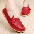 New Moccasins Women Flats Autumn sneakers Women Loafers Genuine Leather Female Shoes Slip On Ballet Bowtie Women Shoes Big Size.