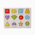 Wooden Puzzle Shapes Board With Colour. 