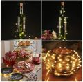 20 LEDs Cork Bottle Fairy Lights USB Rechargeable Christmas Garland String Lights for Bedroom Room Home Wedding Party Decoration.