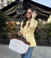 ETJ 2025  women's new elegant fashion retro round neck cut waist slit long-sleeved casual suit jacket. 