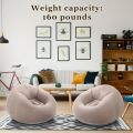 Inflatable Flocked Lazy Sofa, Portable Foldable Inflatable Lounge Chair for Home Office Nap Outdoor Camping Living Room 1PC. 