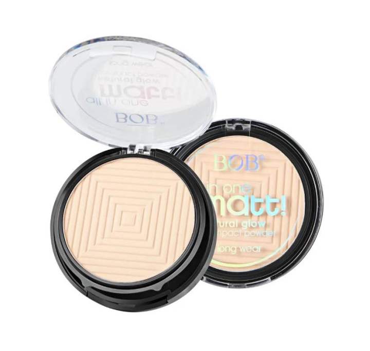 BoB Lady Face Highlighter Pressed Powder Matte Compact Water Resistant Oil Control Concealer Pigment Makeup Powder for Face