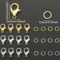 60pcs Heavy-Duty Alloy Lobster Clasps with Jump Rings - Secure Fastening, for Bracelets, Necklaces, Keychains, Earrings - Jewelry Making Supplies for Beginners & Professionals (Durable Connector Clasps), Lobster Clasp Charms, Earring Components, Crimp Con. 