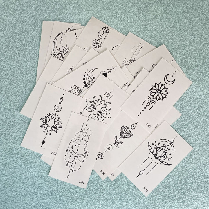 30pcs%20Temporary%20Tattoo%20Sticker%20Moon%20Star%20Small%20flower%20Waterproof%20Fake%20Tattoo%20for%20Men%20Women%20Girls%20Cute%20Fingle%20Tatoo%20Henna%20Sticker%20-%20Image%205