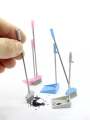 1set 1/12 Scale Miniature Doll House Cleaning Tools: Tiny Broom And Dustpan Model, Sanitation Decoration Accessories For Bathroo.