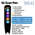 MSAI S6-AI Free AI Scan Translator Pen 12 Languages Scan to Text 134 Online Voice Translation Vocabulary Library for Student.