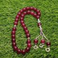 Anari Yaqoot Rubi Jade Stone Tasbeeh 33 Round Beads 10mm Size | Original Yaqoot Stone Tasbih. 