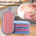 Kitchen Cleaning Sponge Double Sided Sponge Scrubber Sponges For Dishwashing Scouring Pad Dish Cloth Kitchen Cleaning Tools. 