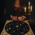Medieval Celestial Tarot Altar Cloth Multiple Sizes HD Sublimation Print Moon Star Sacred Geometry 100 Polyester Machine Wash. 