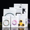 100pcs White Dustproof Sealing Sachet Bag,Phone Case Accessories Jewelry Packing,1 Side Transparent Ziplock Bags.