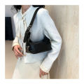 New women's armpit bag retro shoulder bag leather zipper handbag. 