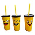 Cute Emoji Straw Drinking Glass For Kids. 