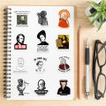 50Pcs World Philosophy Writers and Celebrities Stickers Paintings DIY Waterproof Stickers Decorate Laptop Guitar Skateboard.