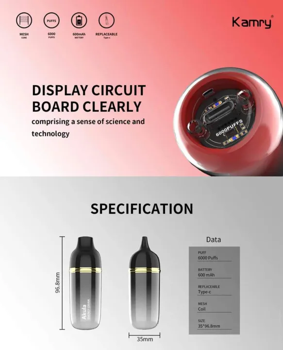 Kamry%20Akula%206000%20Puff%20Disposable%20E-Cigarette%20Vape%20Red%20Apple%20Lemon%20Flavor%20-%20Image%204