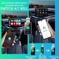 2-in-1 Wireless Carplay & Android Auto Adapter,Plug & Play Car Play Adapter with 1-Click Switch for iPhone & Android. 
