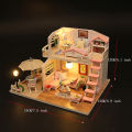 3D Puzzle Building Model Kit Wooden Miniature Doll House With LED Lights Assembled DollHouses Home Decoration Birthday Gifts. 