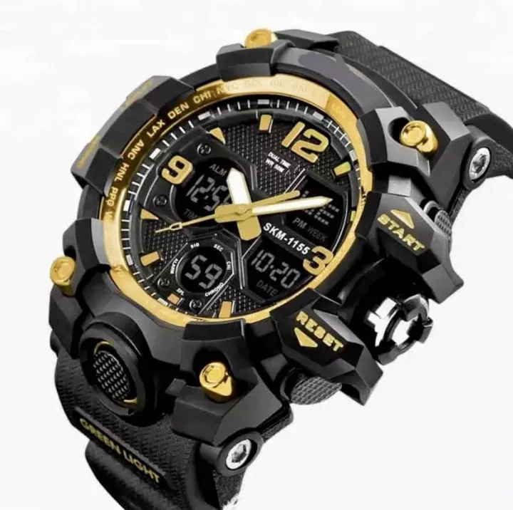 New Digital Dual Time Sport Water Proof Fashion  Watch For Men