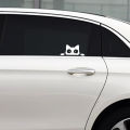 G154 1Pcs Universal Surprise Cat Peeking StickelBlack/White Funny Vinyl Decal Car StylingDecoration Accessories.