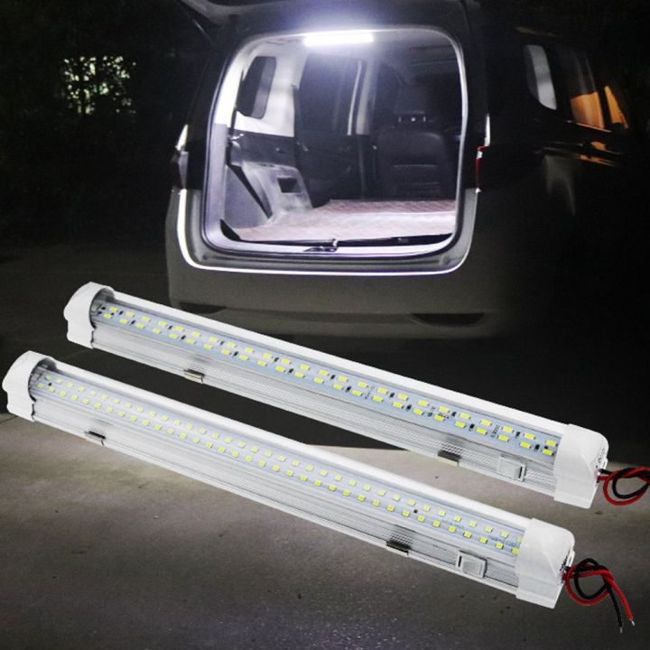 Car Interior Light Strip Bar 12V 72 LED White Light Tube with ON/OFF ...
