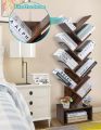Tree Bookcase, 8 Tier Tree Bookshelf, Wooden Floor Standing Bookcase, Can Display for CDs/Magazine/Books, Free Standing Tree Bookcase for Bedroom, Living Room, Office, Balcony. 