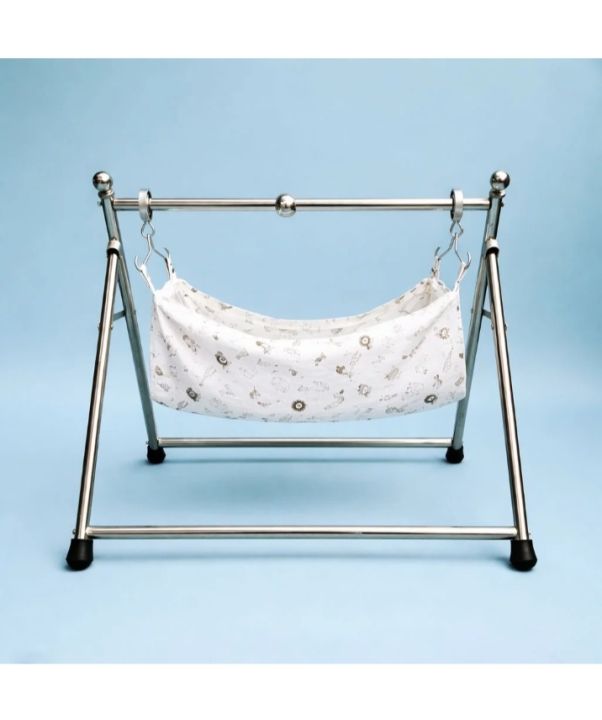 baby cradle swing steel stand with clothe for sleeping