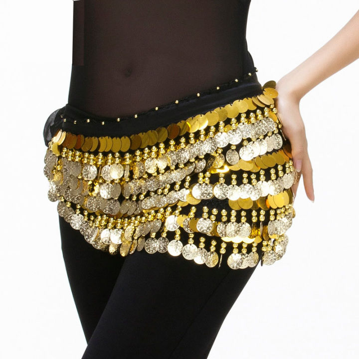 Heavy 5 Layers Coins Belt Belly Dance Costume Hip Scarf Wrap Waist Band India Dancer Multi Color Dancing Belt Hip Scarf