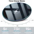 Universal Fast Wireless Charger Pad Mirror Surface LED Light Anti Slip Fast Charging For iPhone 17-12 S26 Android Phone.