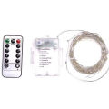 Christmas Decorations Outdoor Battery Operated Remote Copper Wire String Lights Holiday Wedding Party Decor Fairy Garden Lights. 