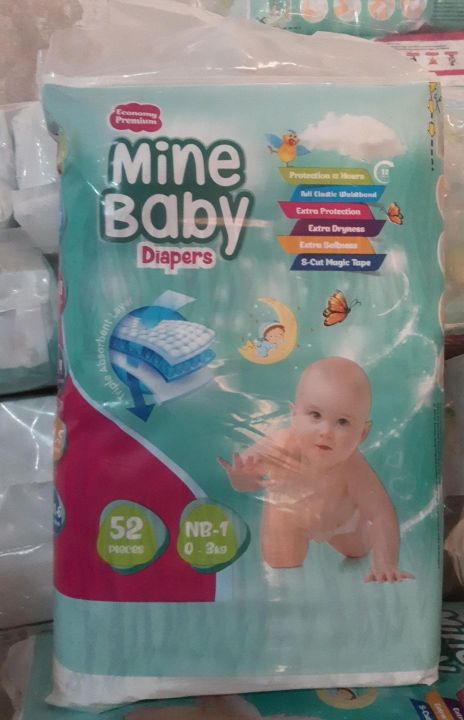 Mine Baby Diaper Economy Pack N.b 52Pcs