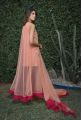 four piece designer ready to wear dress with stitched full net sleeves (medium). 