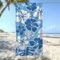 Sea blue pepper Kuwait beachtowel fiber material,quick drying sand proof,washable,beach coastal tropical flower towel,ideal. 