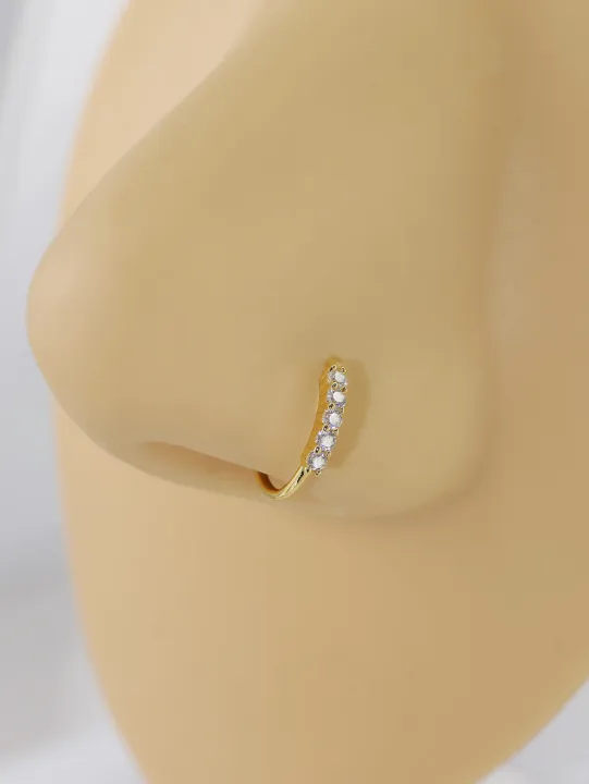 Single-row%20miniature%20zircon%20ultra-sparkle%20fine%20drill%20exquisite%20with%20drill%20opening%20ring%20nose%20stud%20nose%20pierced%20nose%20ring%20Earrings%20-%20Image%207