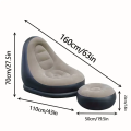 2Pcs Lazy Sofa Inflatable Chair Folding Recliner (Sofa + Footrest) Outdoor Sofa Bed with Footrest Indoor and Outdoor Portable Folding Air Mattress Lunch Break Leisure Chair Set. 