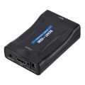 1080P SCART To HDMI-compatible Video Audio Converter Adapter with USB/EU Power Cable  for TV DVD Sky Box Plug and Play DC Cable. 