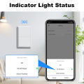 Manhot Matter WiFi Smart Wall Light Switch 1 2 3 4 Gangs with Neutral Wire Push  Physical Light Switches work with Homekit App lightify. 