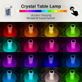 1PC Crystal Rose Table Lamp, Remote Control & Touch Bedside Lamp, LED Night Light, Dimmable Bedside Lamp, USB Rechargeable, for. 