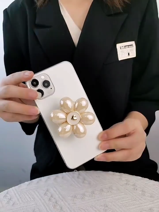 pop socket for Mobile phone airbag bracket ins style Japanese style fresh three-dimensional frosted dopamine color flower adhesive retractable