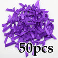 (50 Pcs) 4*4cm Colourful Ribbon Bows Small Size Polyester Satin Ribbon Bow Flower DIY Craft Decoration.