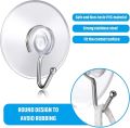 Suction Cup Hooks, 1.77 Inches Clear PVC Suction Cups with Metal Hooks Removable Small Suction Cups for Kitchen Bathroom Shower Wall Window Glass Door. 