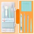 Professional Scrapbook Tool Set - Carving Knives, Non-Slip Mats, Precision Tweezers & Pens for Detailed Paper Crafting 5pcs/Set. 