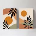 Set of 3 Abstract Botanics Canvas Paintings – 9x12 Inches Each | Modern Aesthetic | Ready to Hang - Flipuns DS. 