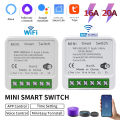 Tuya WiFi Smart Switch Module RF433 2-Way Mini Breaker Light Switch Interruptor Remote Control With Smart Life Alexa  Home. 