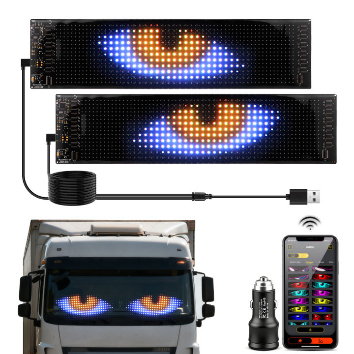 Car Led Panel Sign LED Car Sign Flexible LED Matrix Panel 5V USB LED Panel Signs for Car ...