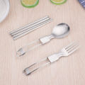 Fold Fork Spoon Stainless Steel Silver Foldable Cookware Portable Camping Outdoor Utensil Multi Purpose Chopsticks.