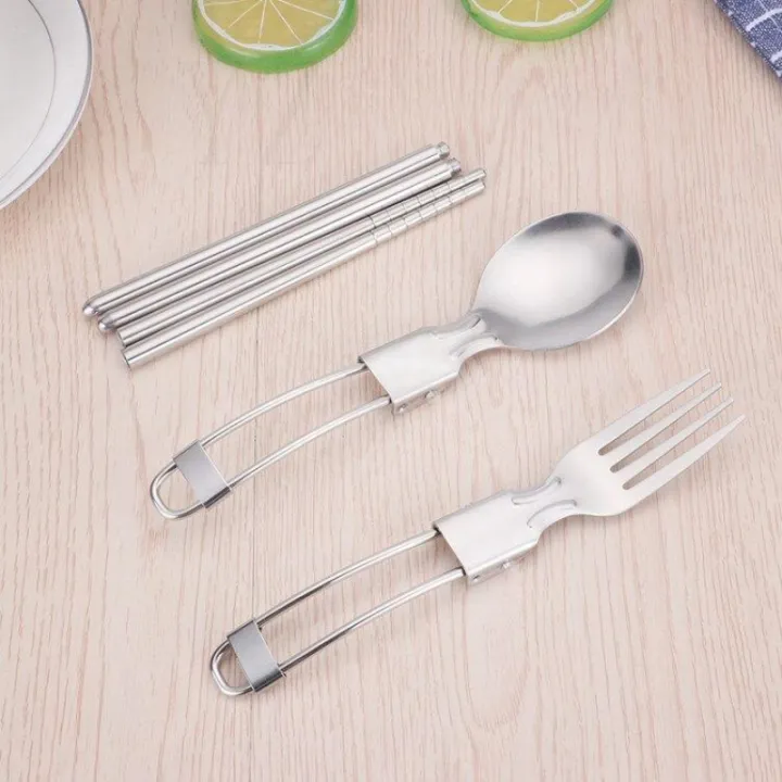 Fold%20Fork%20Spoon%20Stainless%20Steel%20Silver%20Foldable%20Cookware%20Portable%20Camping%20Outdoor%20Utensil%20Multi%20Purpose%20Chopsticks%20-%20Image%202