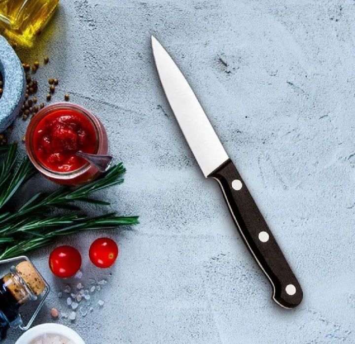 Black handle knife with cover for home and multipurpose use