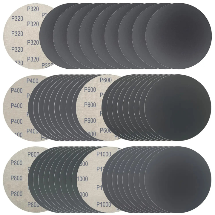5-Inch/125mm, 50pcs Wet& Dry Sandpaper Hook and Loop Sheets with ...